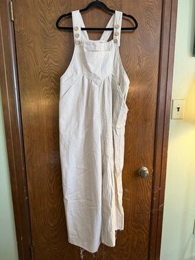 1.4.3. Story by Line Up Cream and Beige Striped Overalls